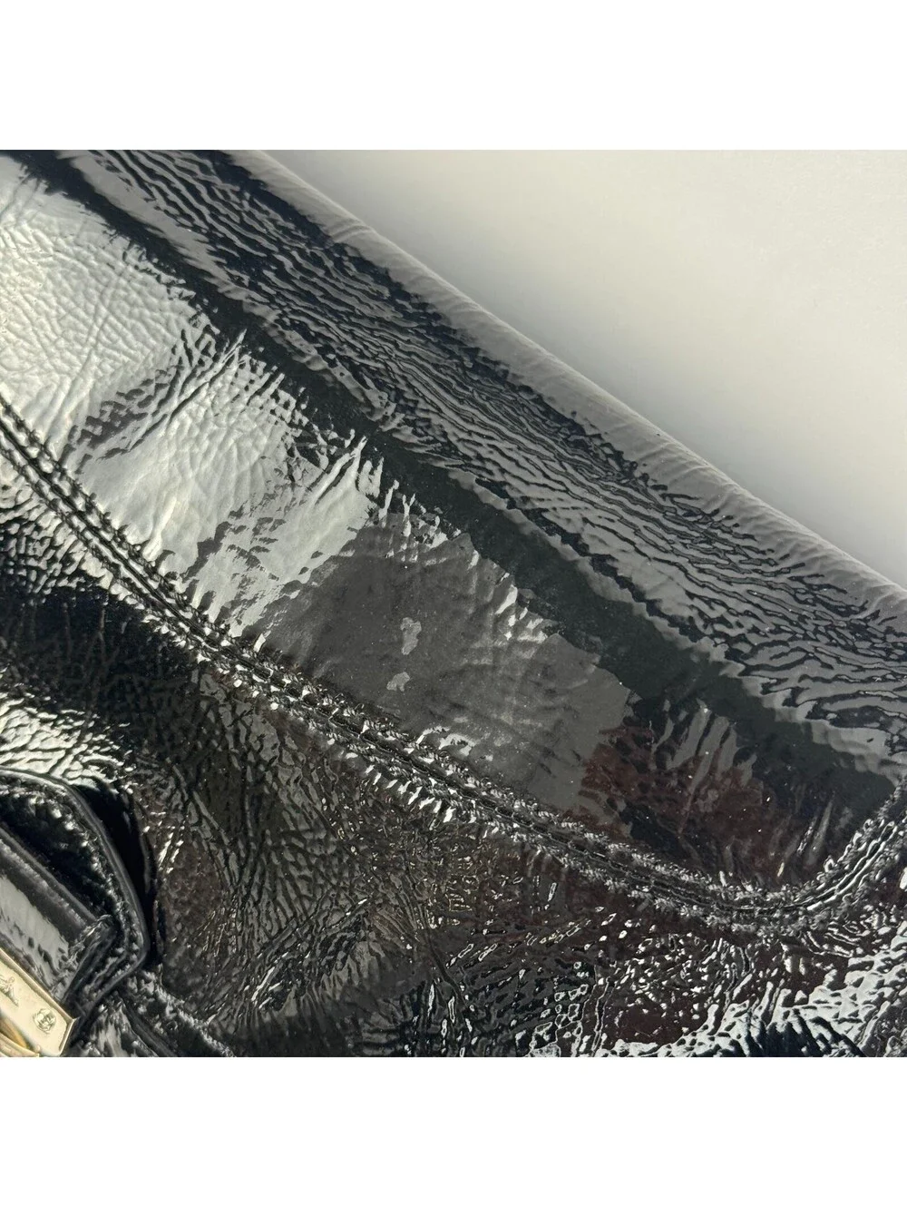 Y2K Coach Poppy Lyla Onyx Crossbody Bag Black Patent Leather Shoulder Purse